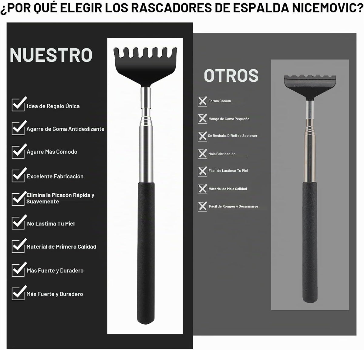 NICEMOVIC Paquete de 6 Rascadores de Espalda para Hombres y Mujeres...