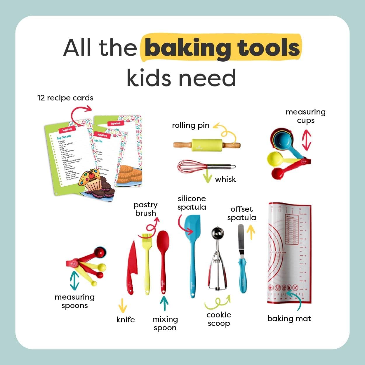 Baketivity Paquete de hornear para niños, kit de pastel de bricolaj...