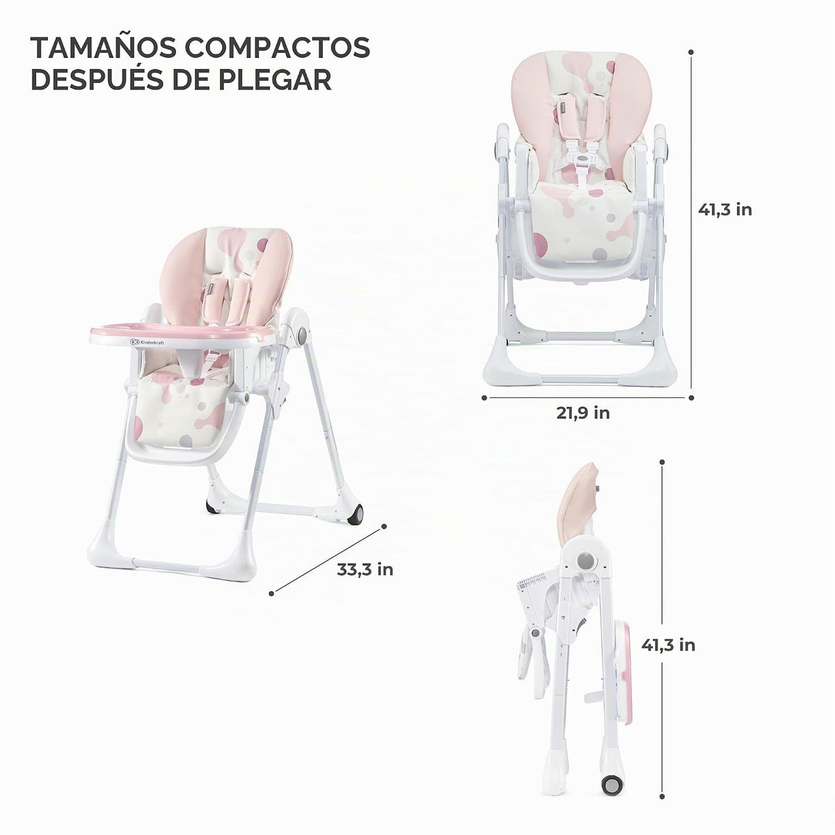 Kinderkraft Trona Yummy, silla de bebé, ergonómica, cómoda, reclina...