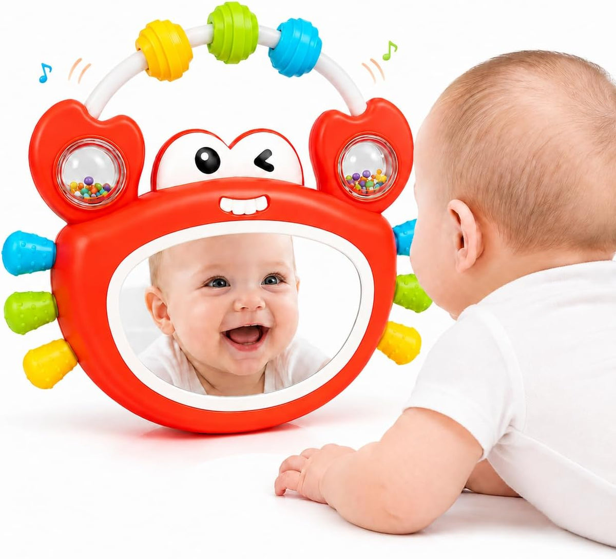 Juguetes para bebés de 0 a 12 meses, juguete de espejo para bebé co...