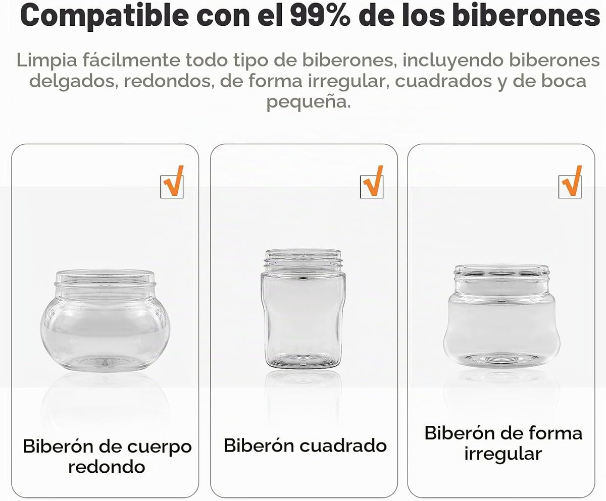 Phanpy Juego de cepillos para biberones de viaje, kit limpiador de...