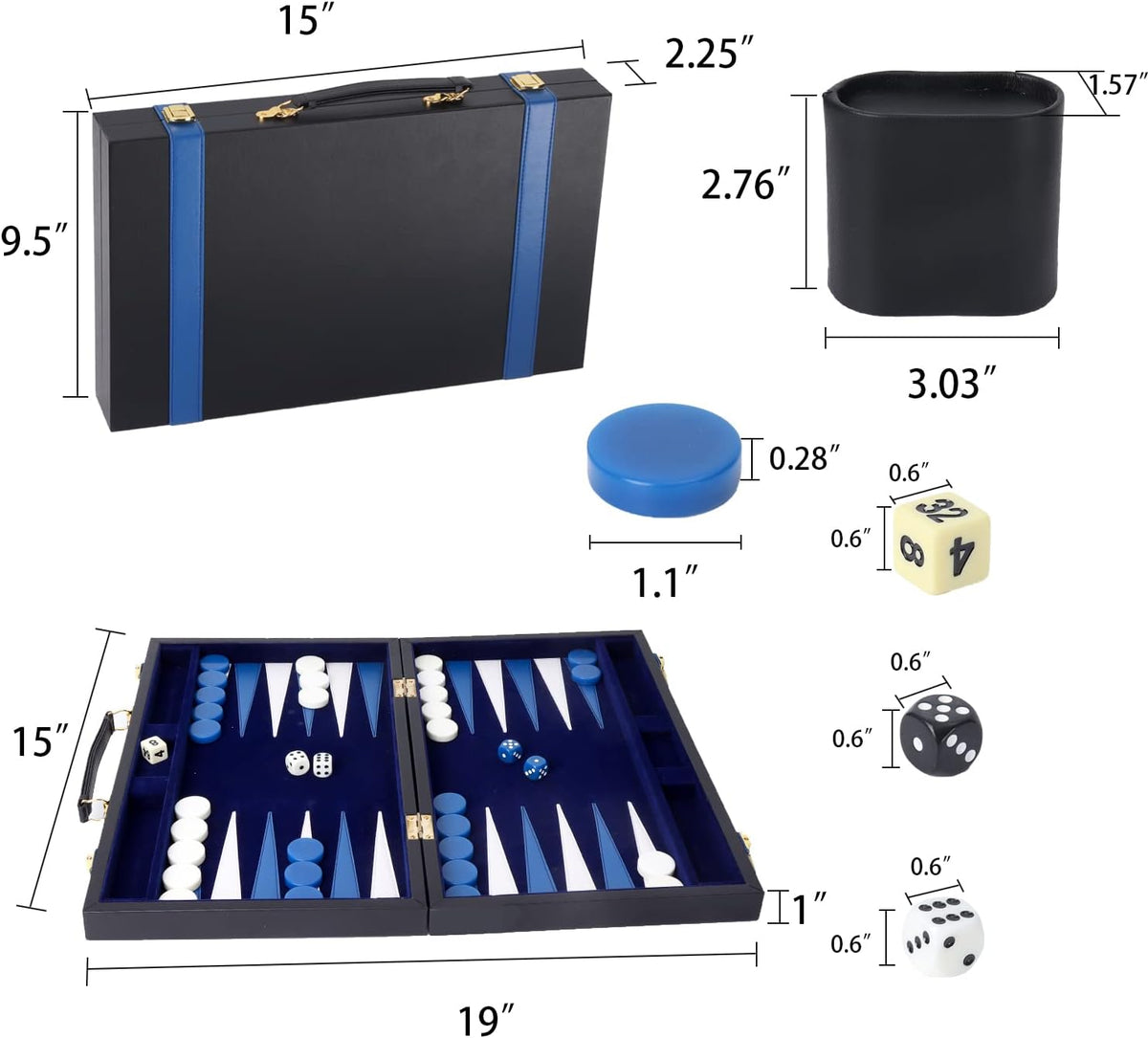 GSE Games &amp; Sports Expert - Juego de mesa de backgammon de piel...