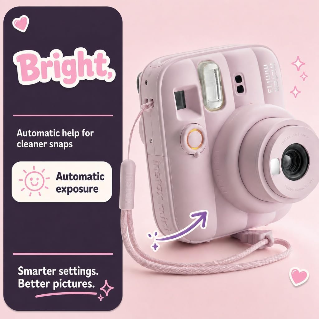 Fujifilm Instax Mini 13 - Cámara instantánea rosa caramelo + paquet...