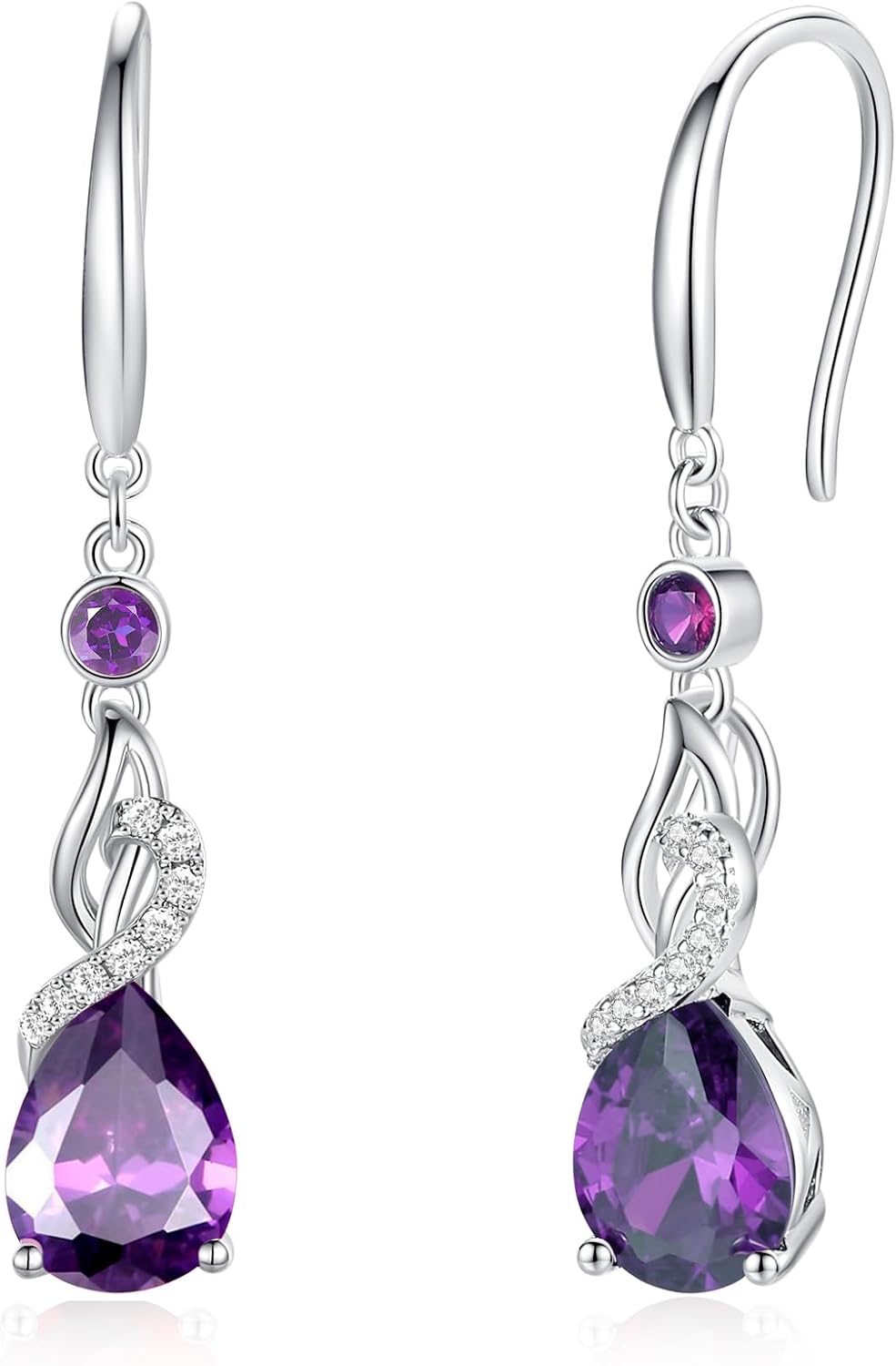 FANCIME Pendientes colgantes con piedra natal de pera para mujer de...