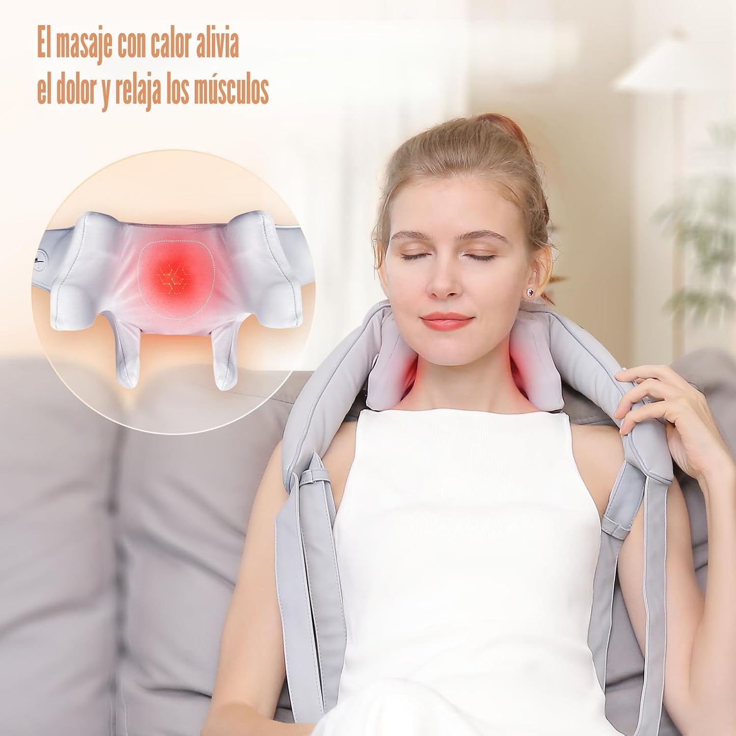 MASGRE Shiatsu Masajeador de cuello y hombros con calor para alivia...