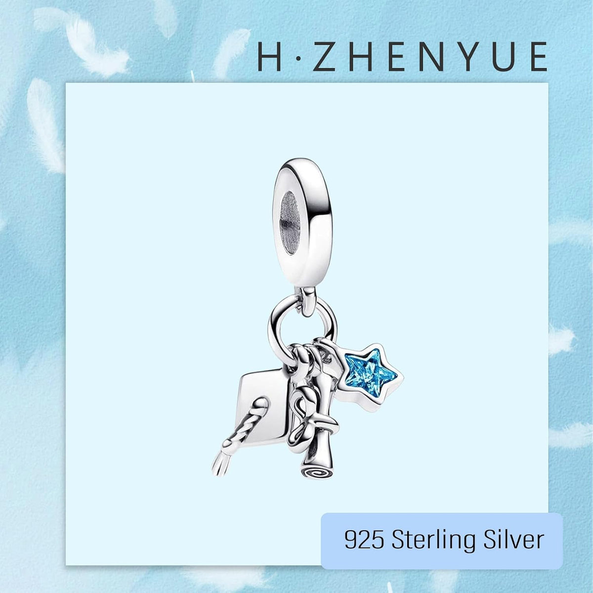 H.ZHENYUE Dijes de plata esterlina 925 con diseño de personaje de p...