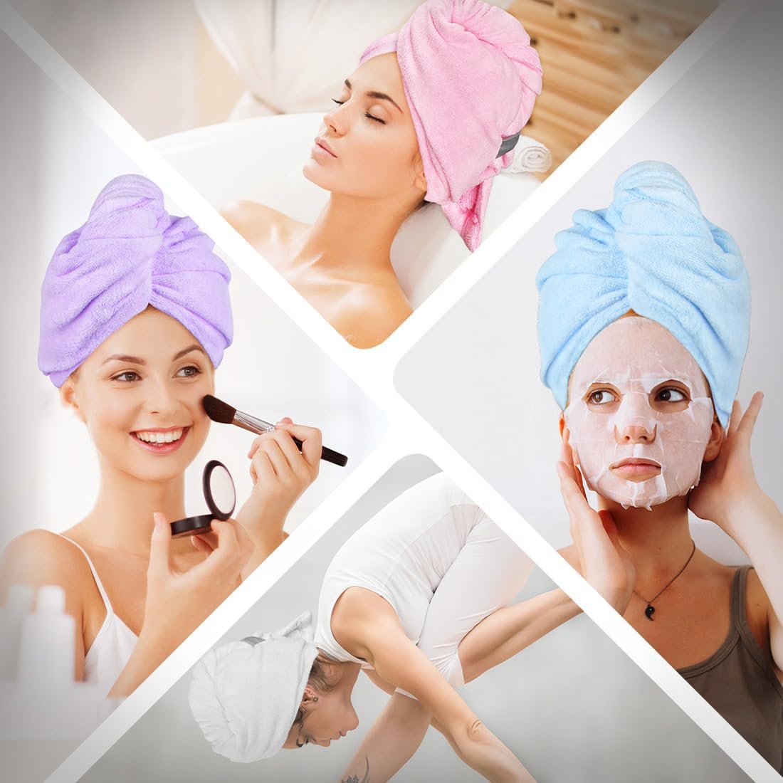 AIDEA Toalla de microfibra para el cabello, toallas de pelo abierta...