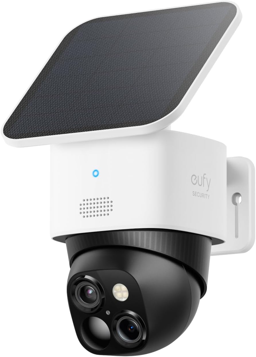 eufy Security SoloCam S340, cámara de seguridad solar de doble lent...