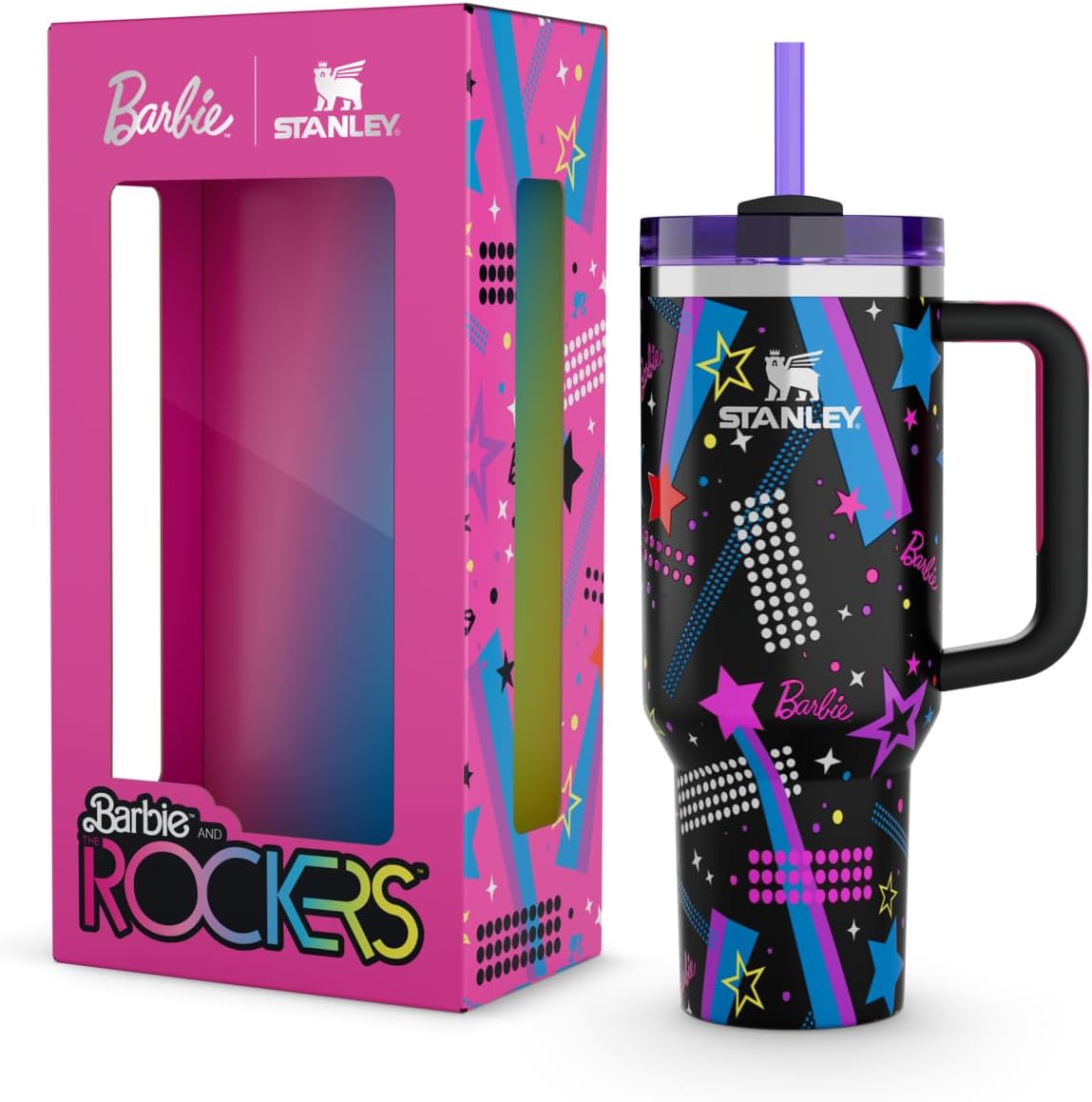 STANLEY x Barbie™ '70s Superstar Quencher 40 Oz | Mango y popot...