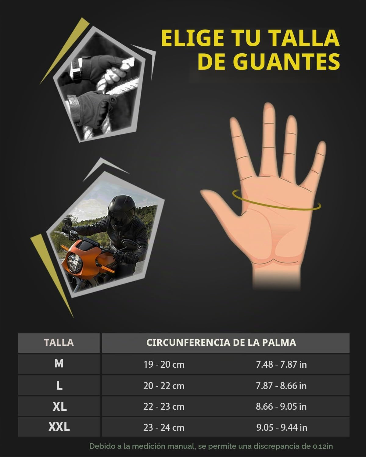 Liovoras Guantes tácticos para hombres, guantes de tiro y motocicle...