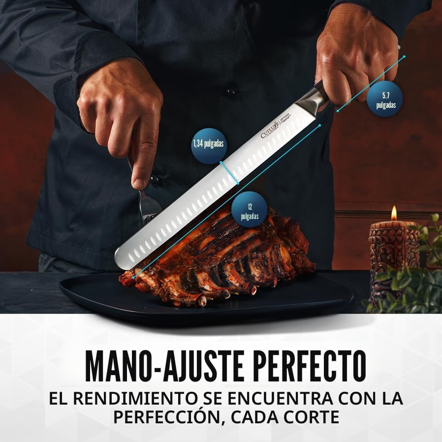 Cutluxe Cuchillo de pechuga, cuchillo para tallar y rebanar de 12 p...