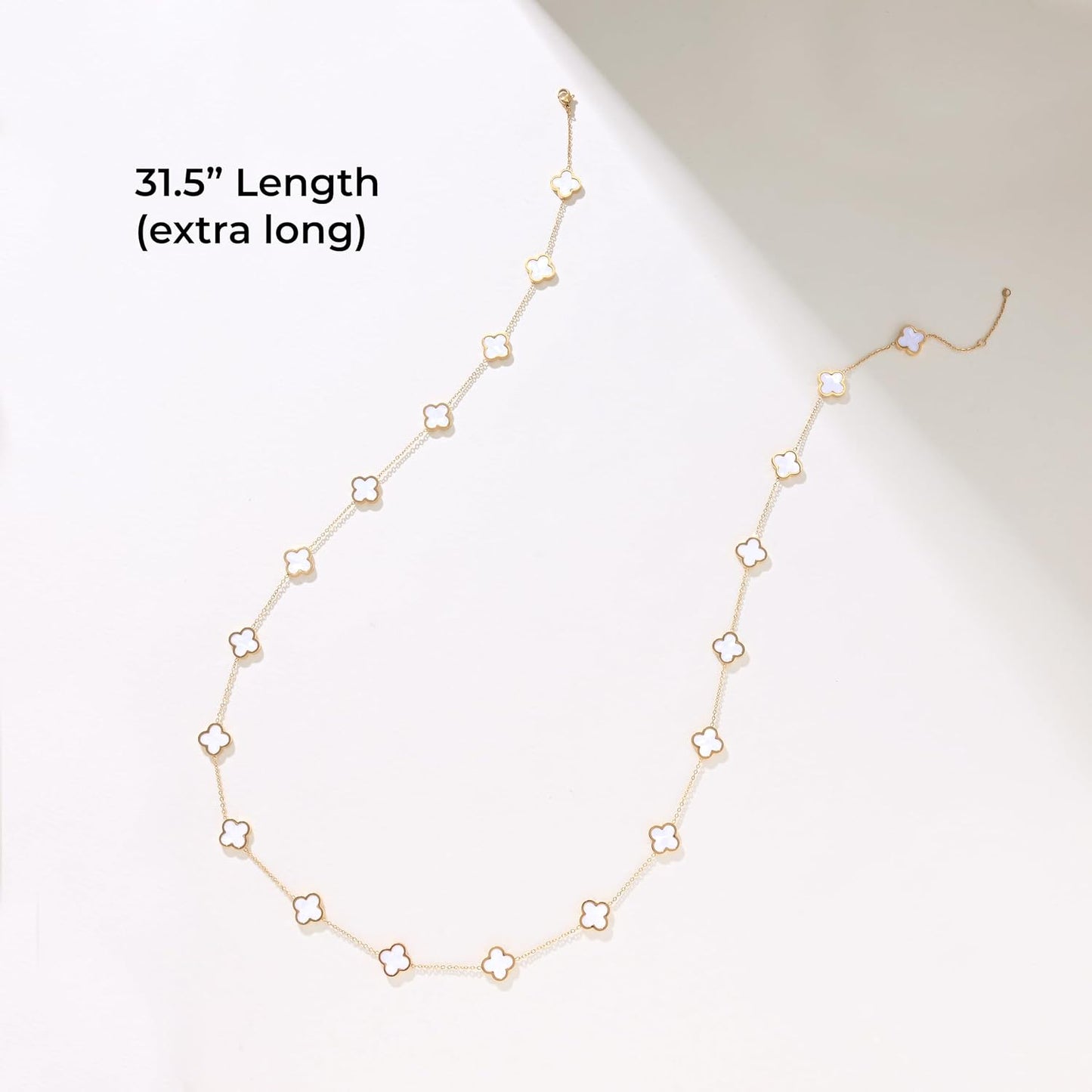 Billet-doux Collar de trébol chapado en oro de 18 quilates para muj...