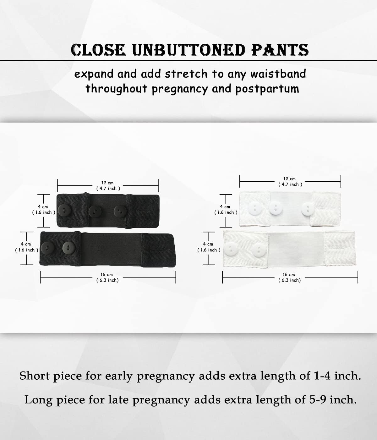 KUNINDOME - Combinación de extensores de camisas para maternidad y...