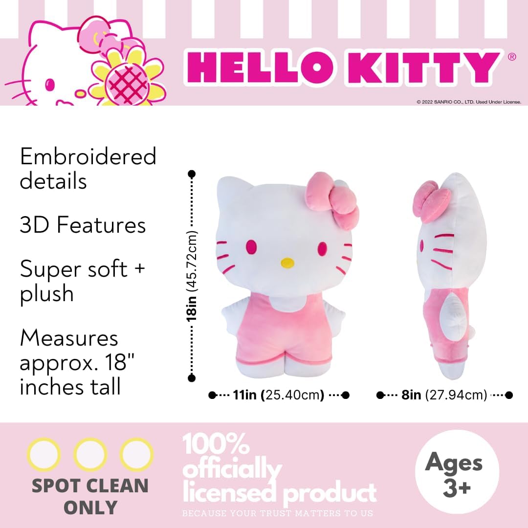 Hello Kitty Almohada de peluche rosa para acurrucarse, ropa de cama...