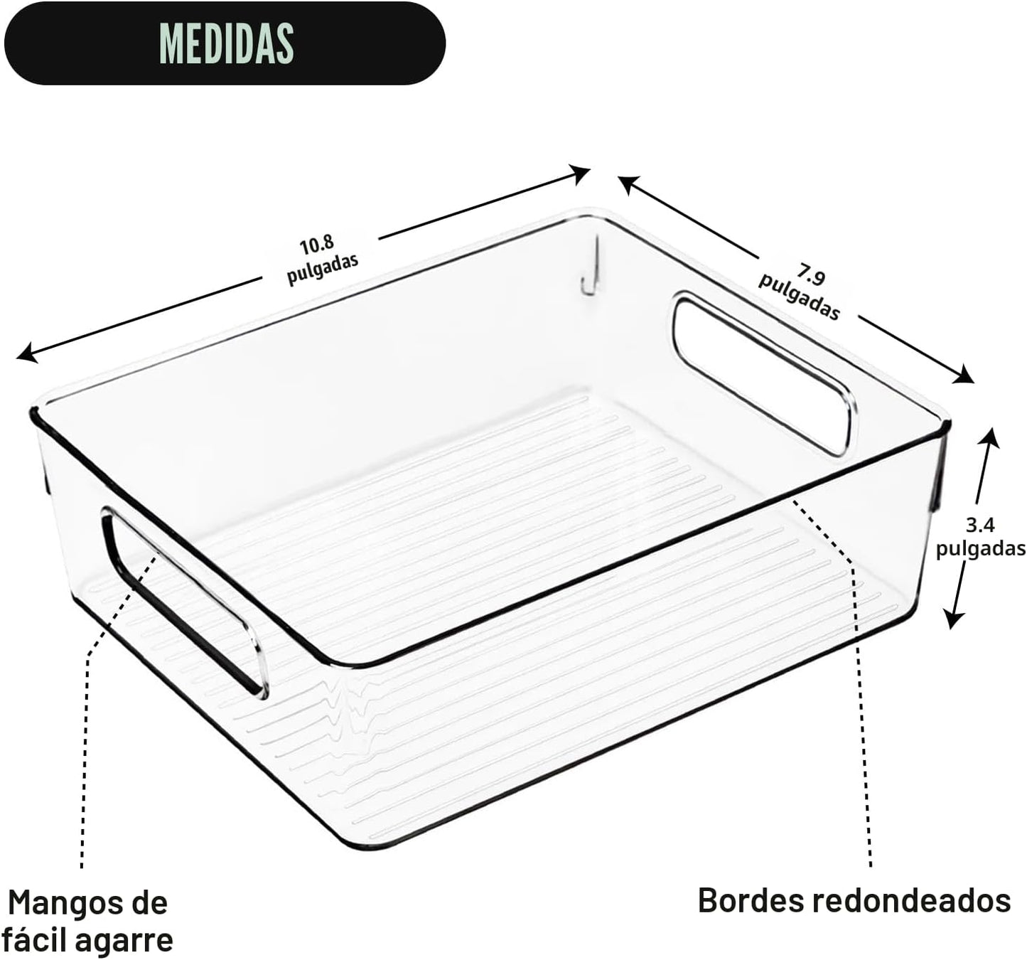 Contenedores de almacenamiento de plástico transparente, organizado...