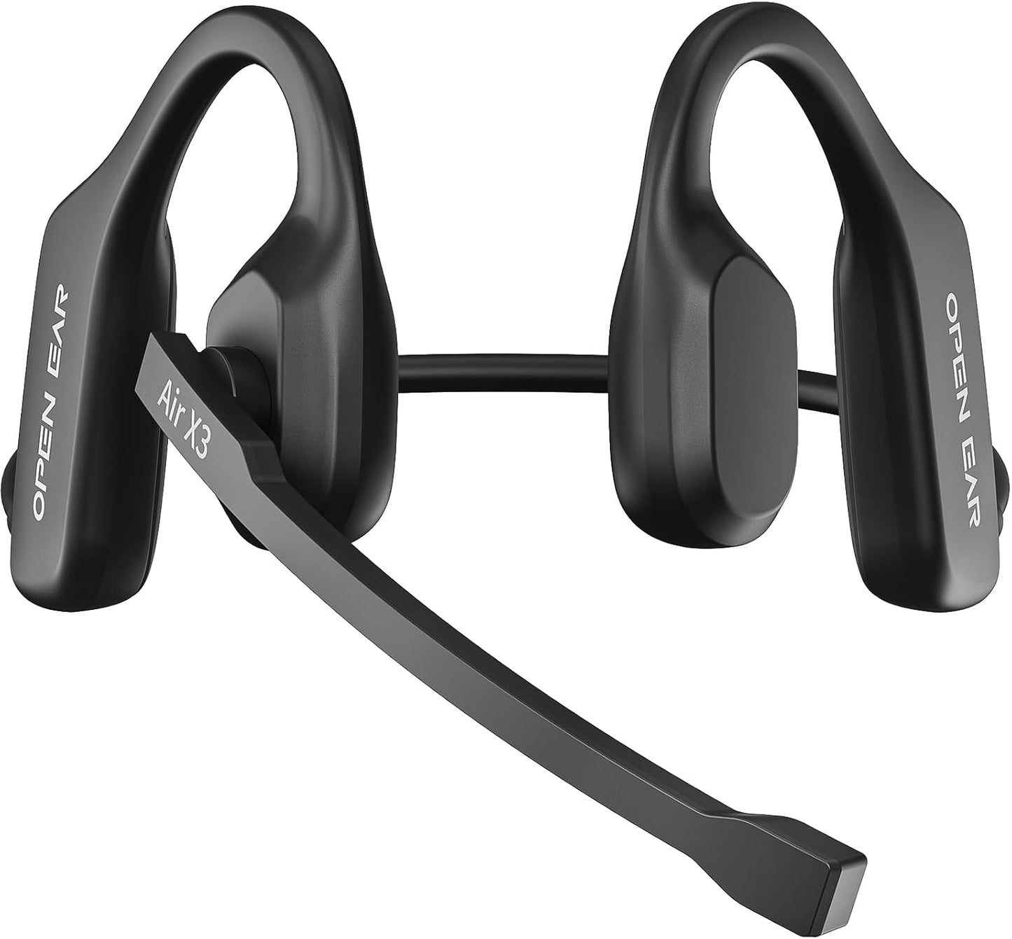 Puoene Auriculares de conducción de aire abierto con micrófono, aur...