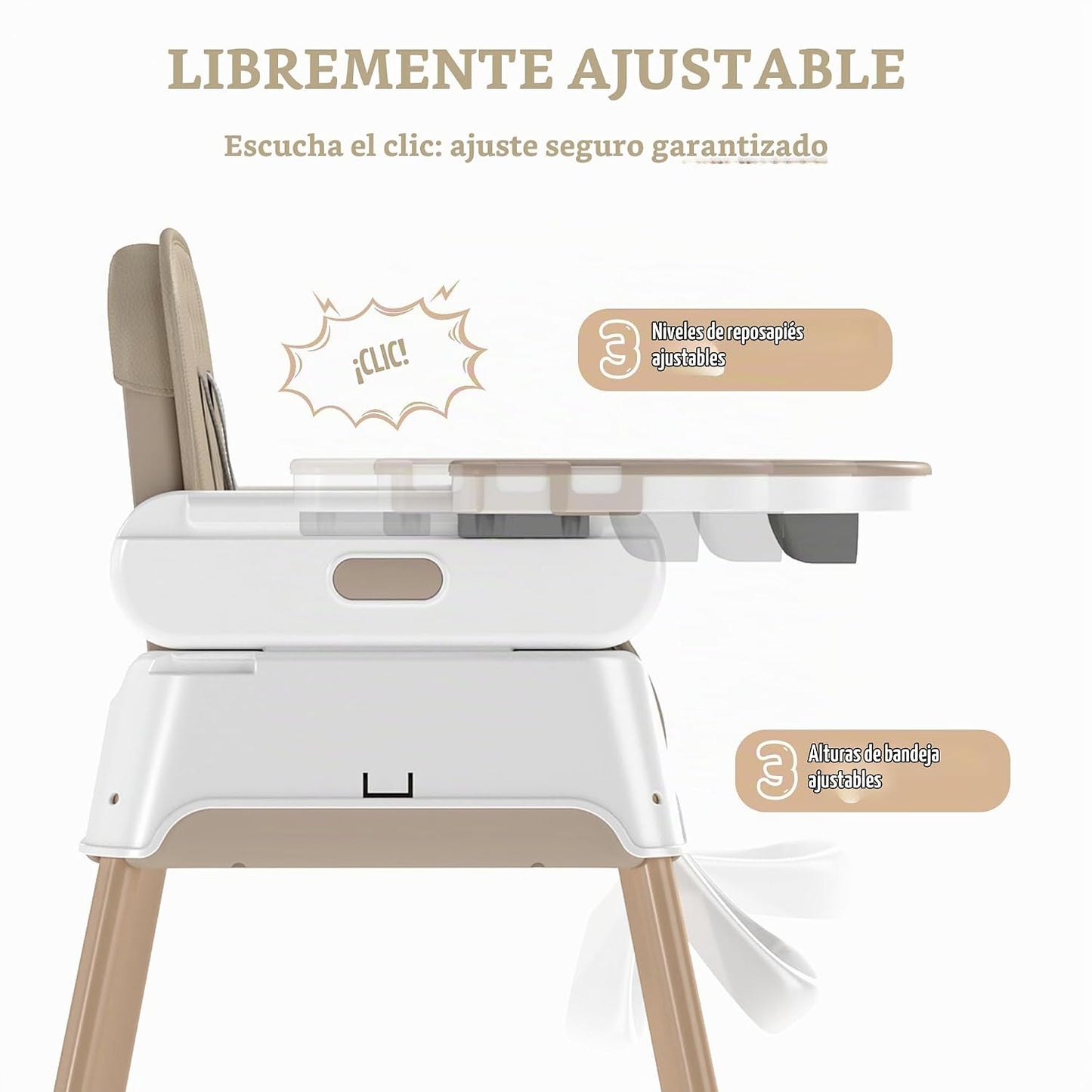 Silla alta 4 en 1 para bebés y niños pequeños, asiento elevador con...