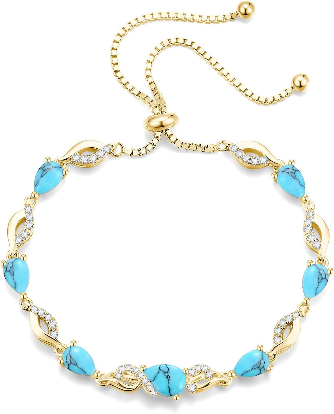 FANCIME Pulsera de tenis ajustable con piedra natal para mujer | Di...