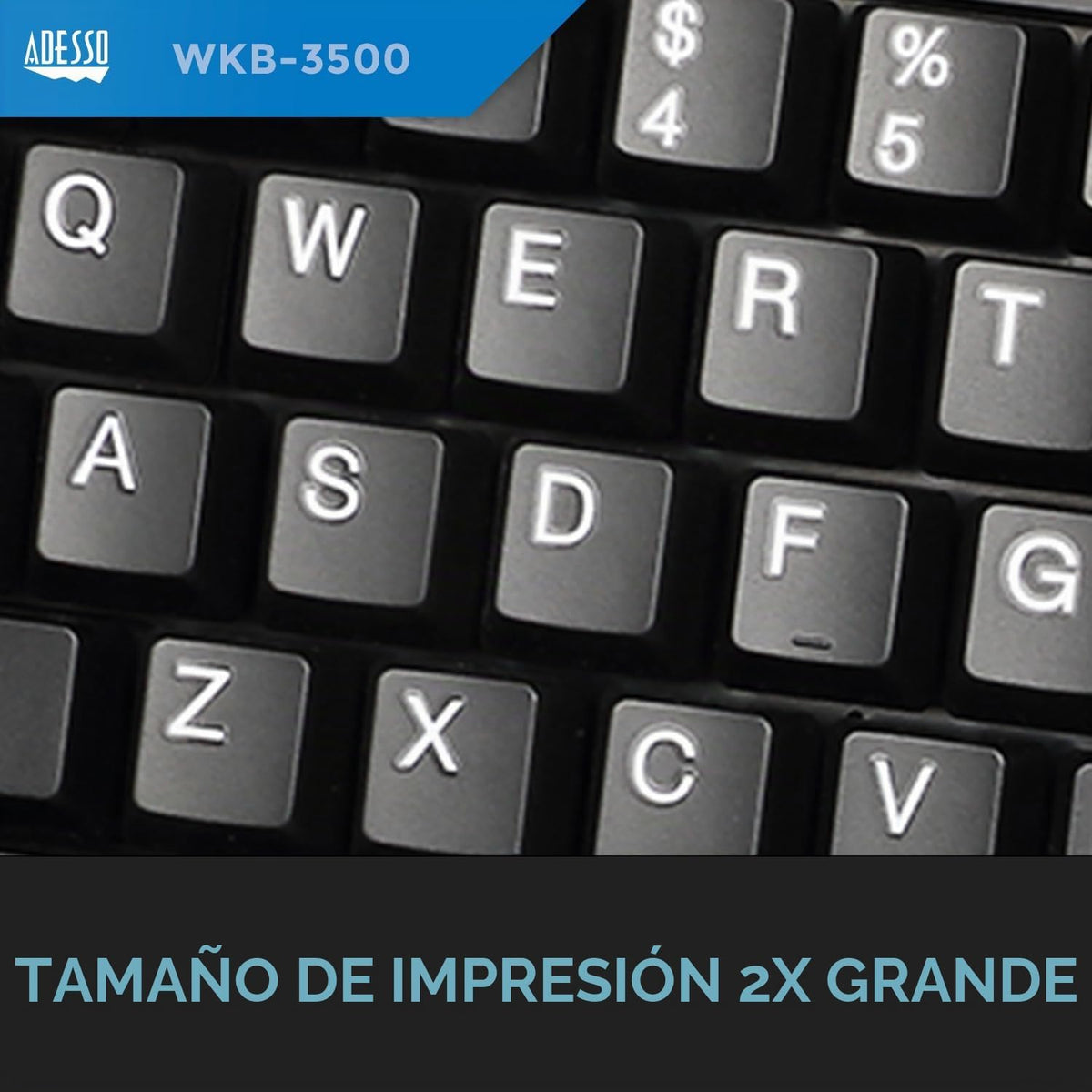 Adesso Teclado ergonómico inalámbrico 2 en 1, WKB-3500UB, negro | E...
