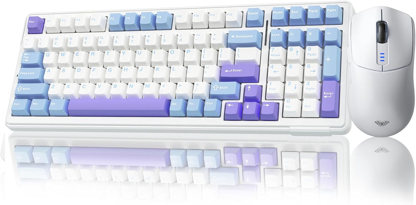 AULA Combo de teclado y mouse inalámbricos, teclados mecánicos F99...