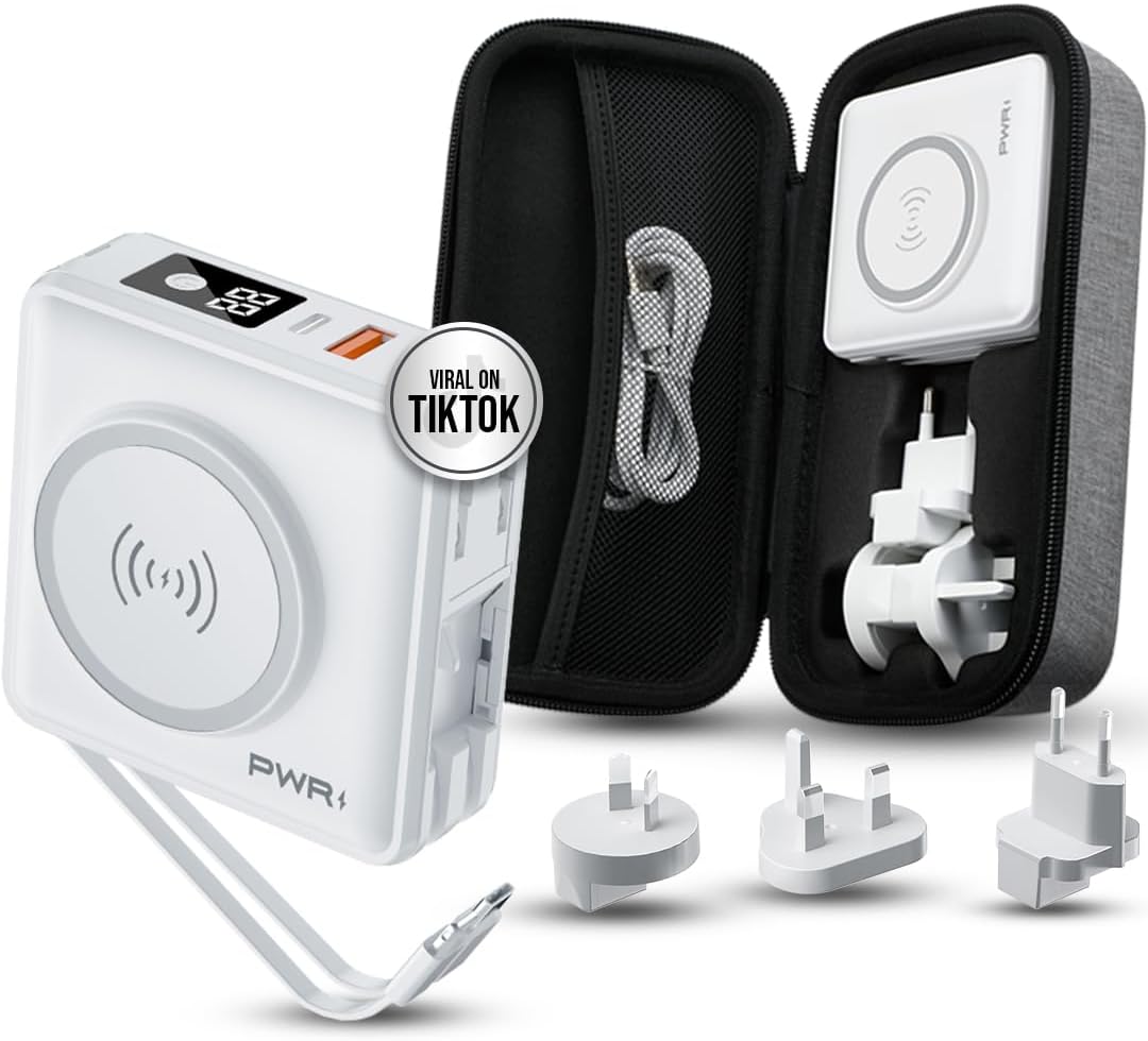PWRMobile PWR Travel PRO - Banco de energía 5 en 1 con funda inclui...