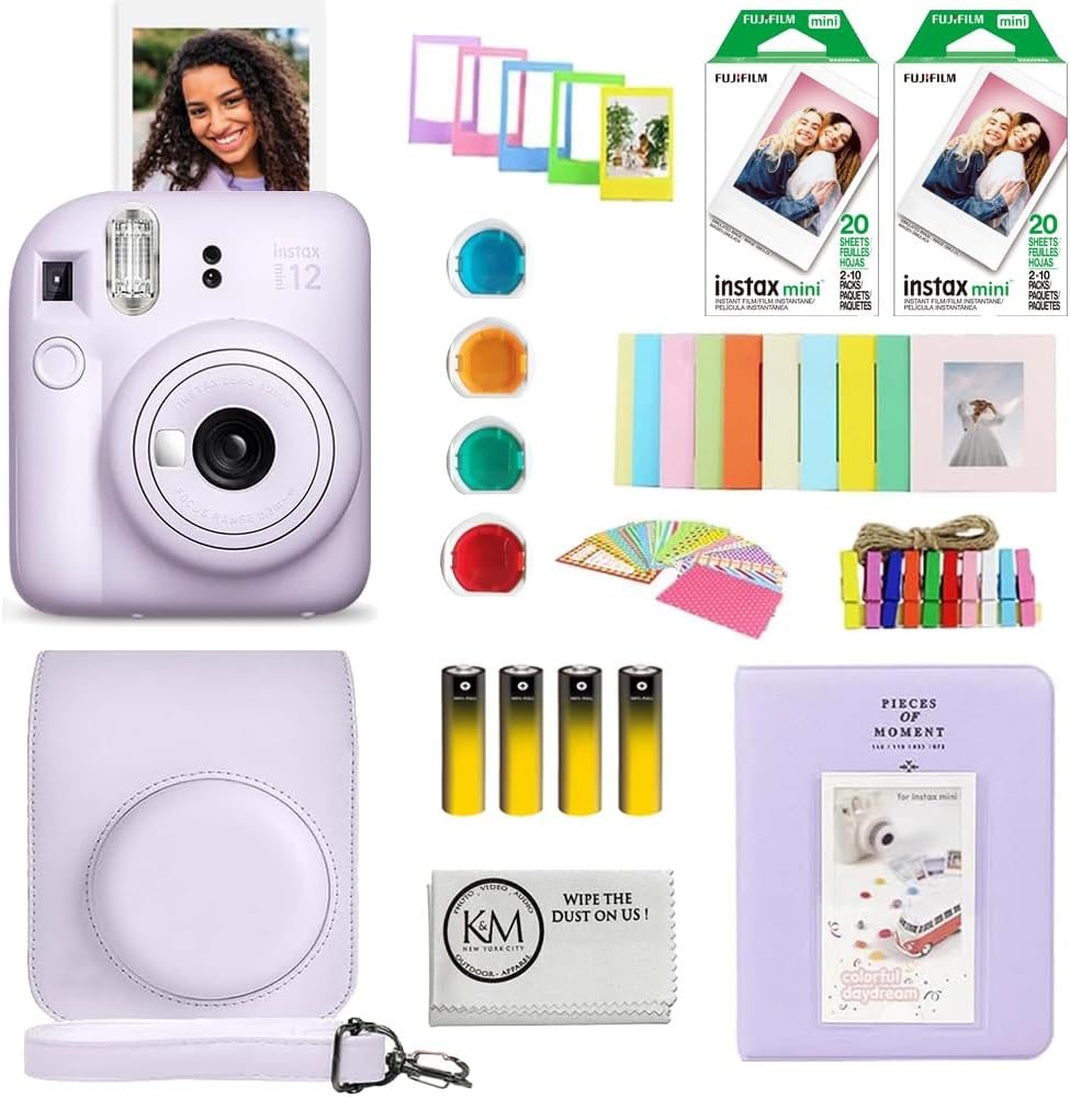 Fujifilm Instax Mini 12 - Cámara de película instantánea | Lila-mor...