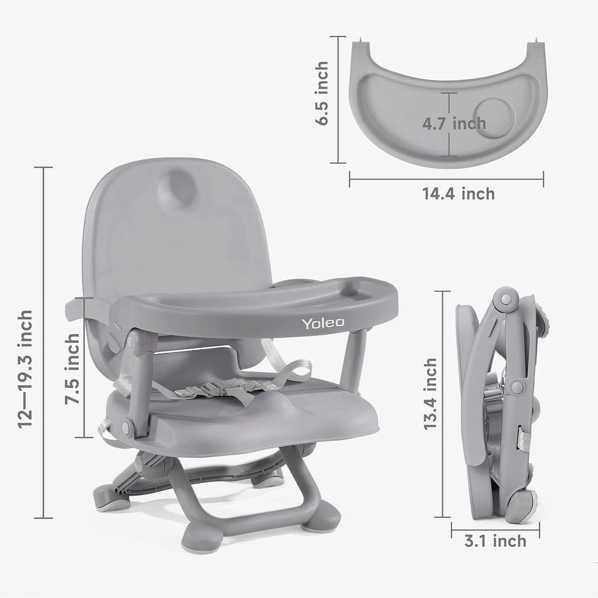 YOLEO Silla alta para bebé, asiento elevador para mesa de comedor,...