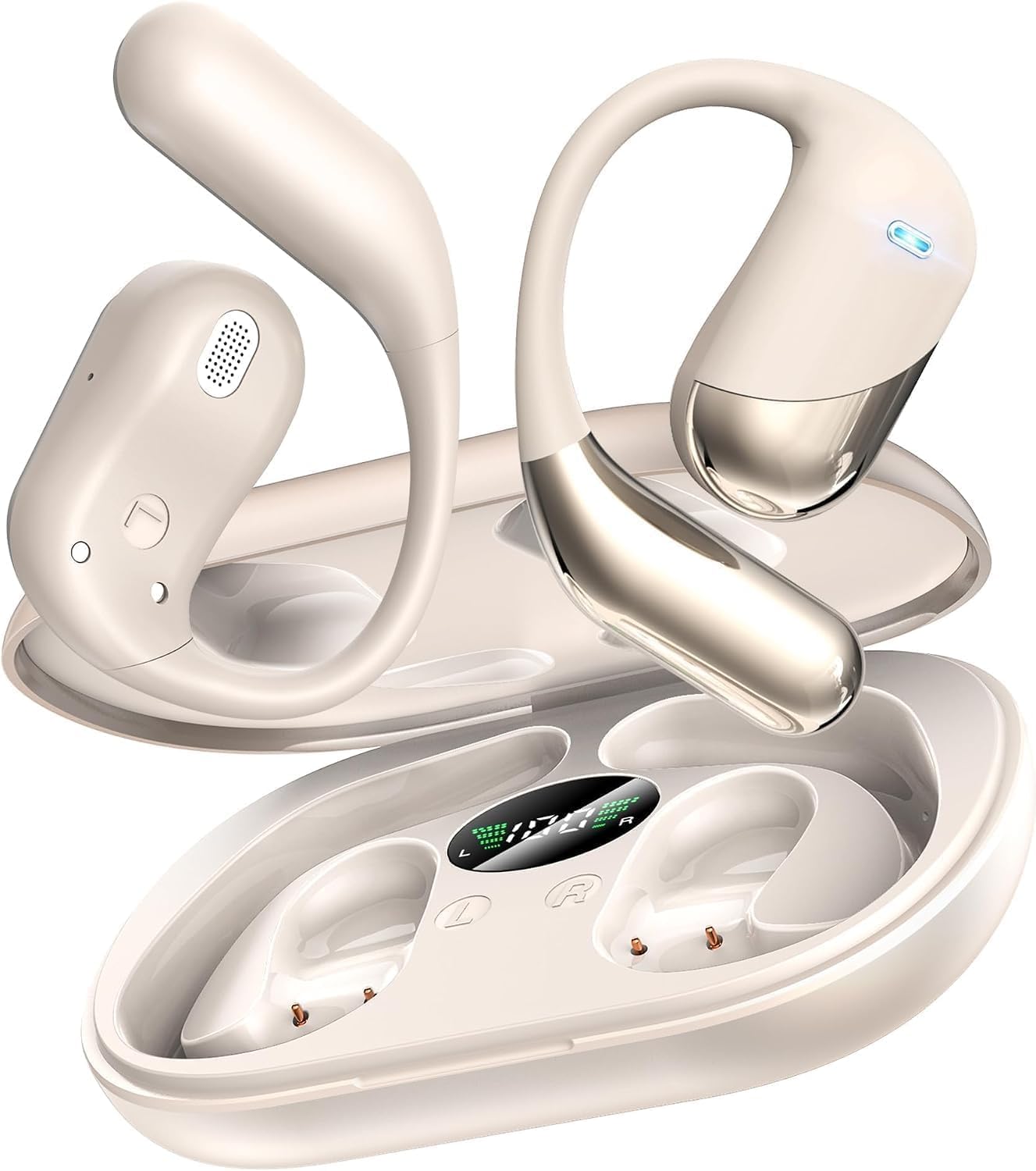 Auriculares ultra abiertos, auriculares de conducción ósea Bluetoot...