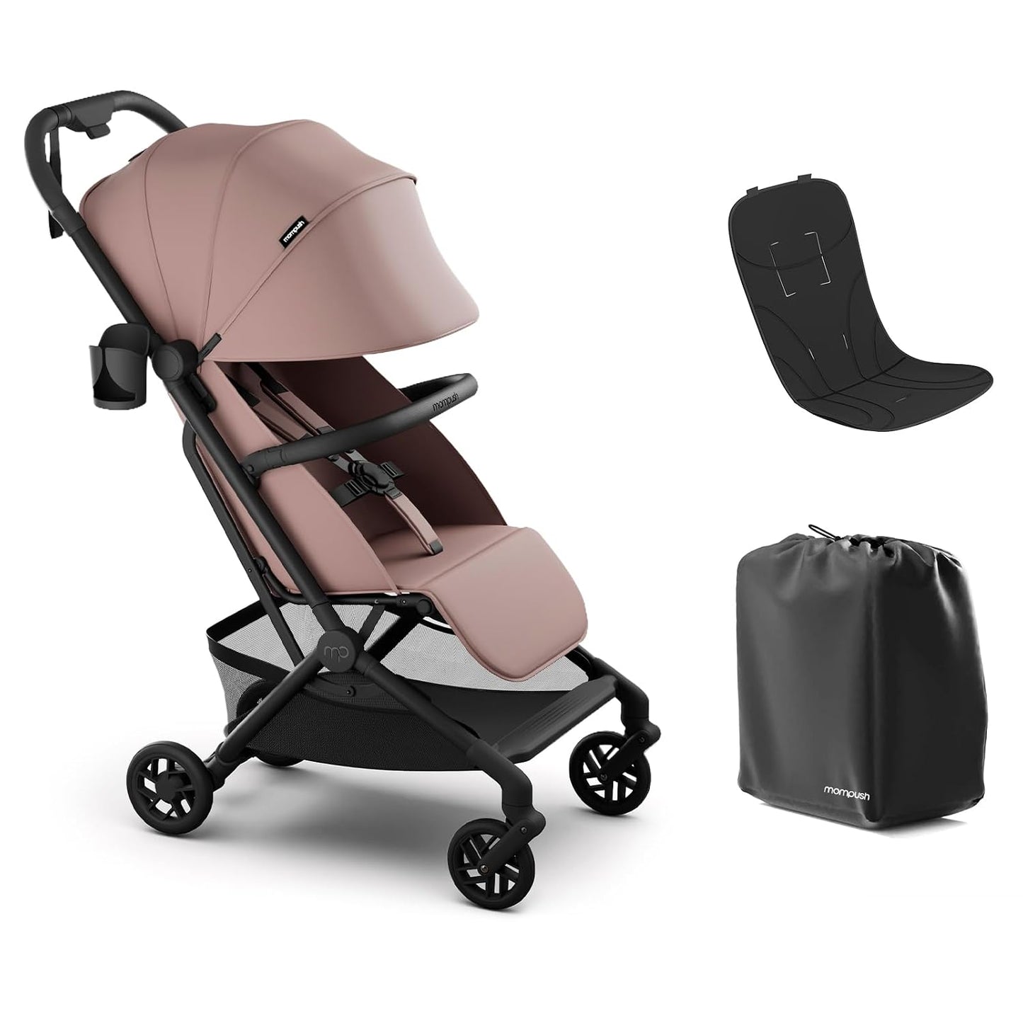 Mompush Velo - Cochecito de viaje compacto plegable con una sola ma...