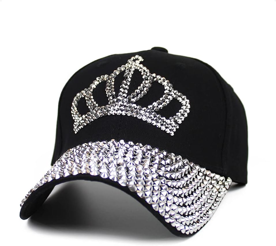 Gorra de béisbol ajustable para mujer, con diamantes de imitación b...