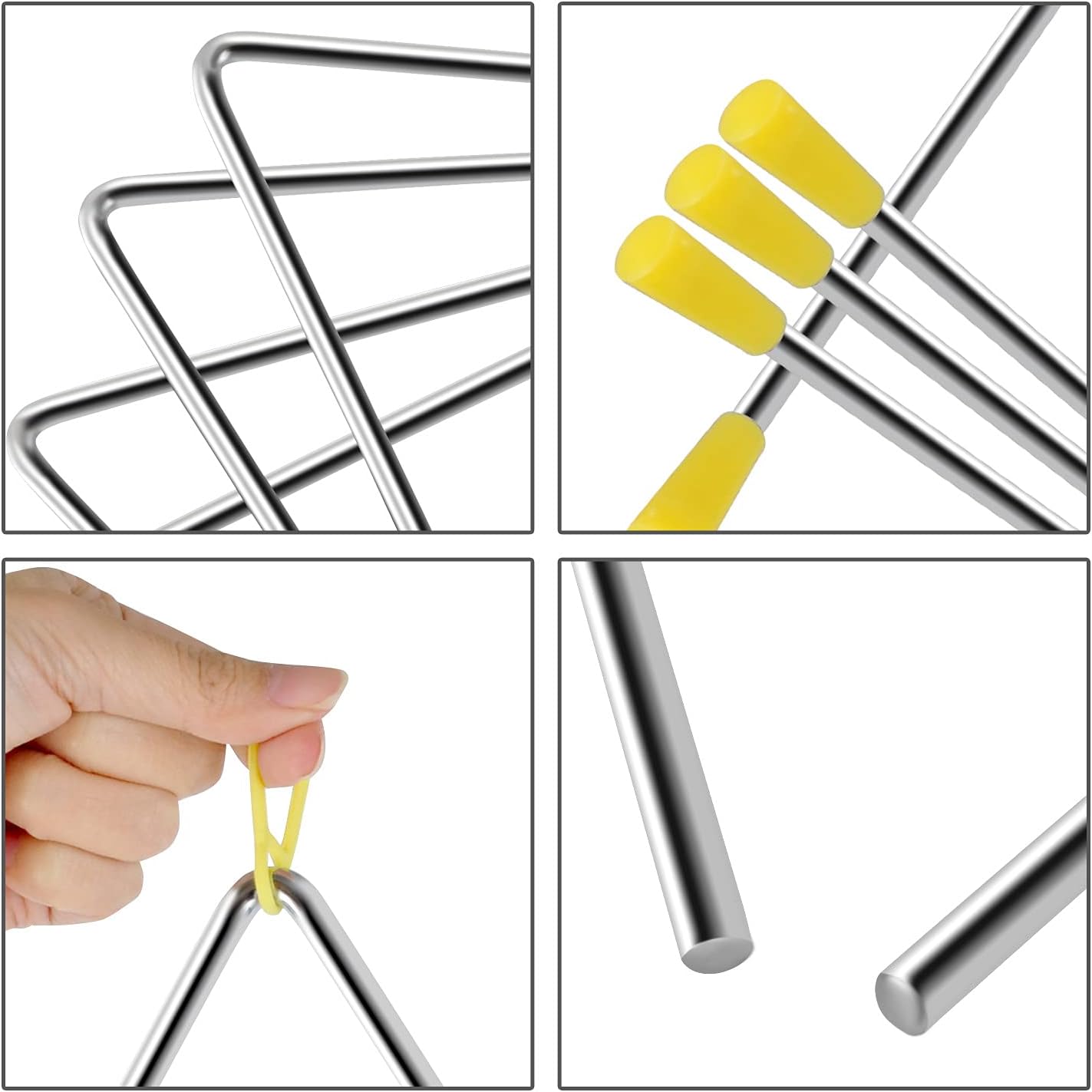EASTROCK Juego de instrumentos triangulares, 4 paquetes de 7, 8, 9,...