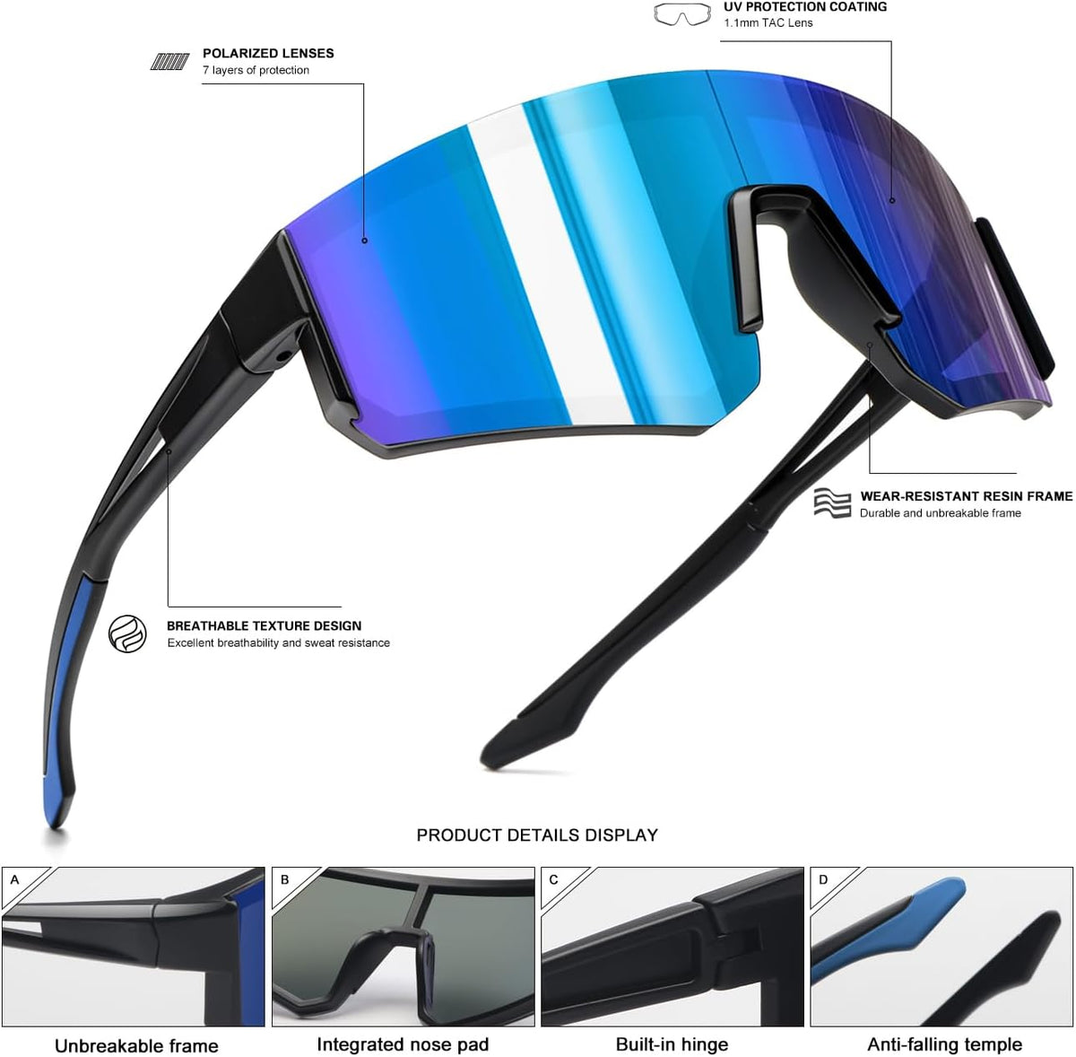 SEKKAF Gafas de sol polarizadas para hombres y mujeres, gafas de so...
