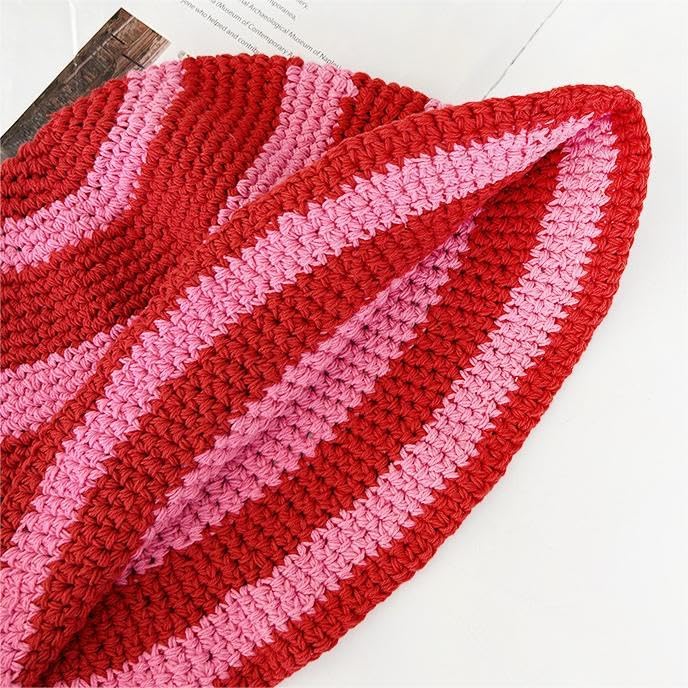 Molodo Sombrero de pescador de ganchillo para mujer, sombrero de pe...