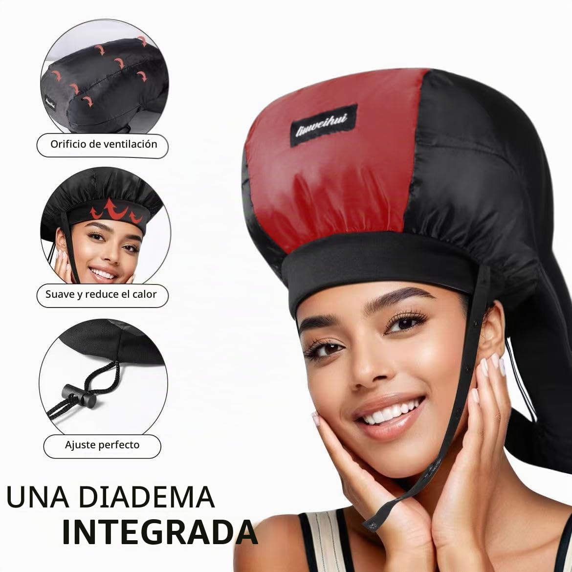 Secador de Pelo con Gorro, Difusor de Pelo Ideal para Cabello Rizad...
