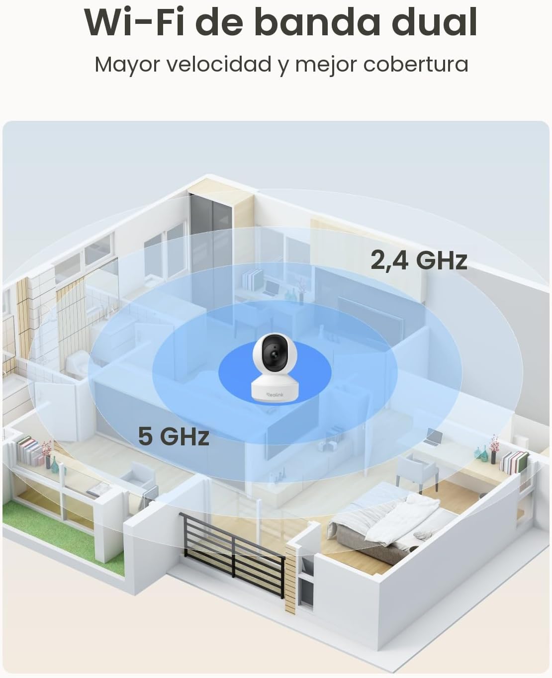 Cámara de seguridad para interiores, Reolink E1 Pro cámara de WiFi...