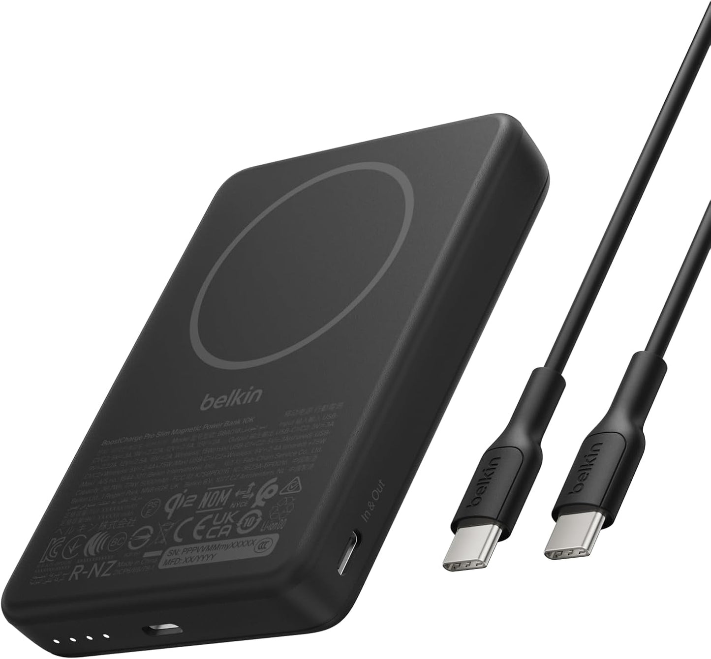 Belkin Banco magnético delgado del poder de 10000mAh Qi2 15W con el...
