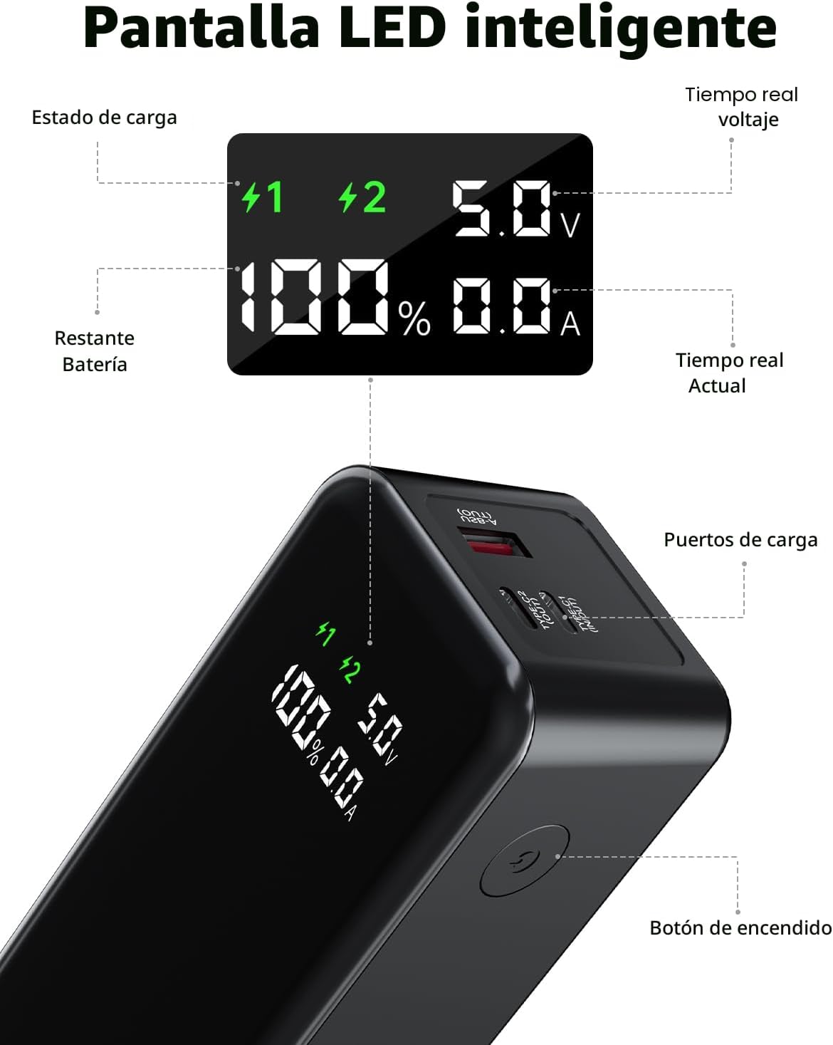 WOXABHSL Banco de energía de carga rápida de 27000 mAh y 120 W, car...