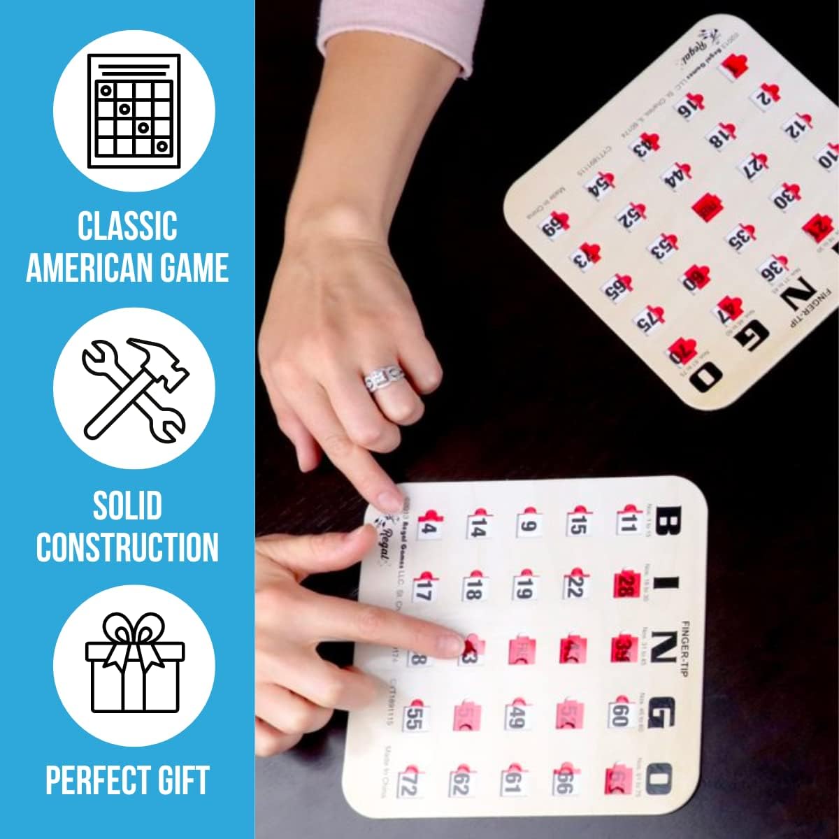 Regal Bingo - Juego de 25 tarjetas de bingo con ventanas deslizante...