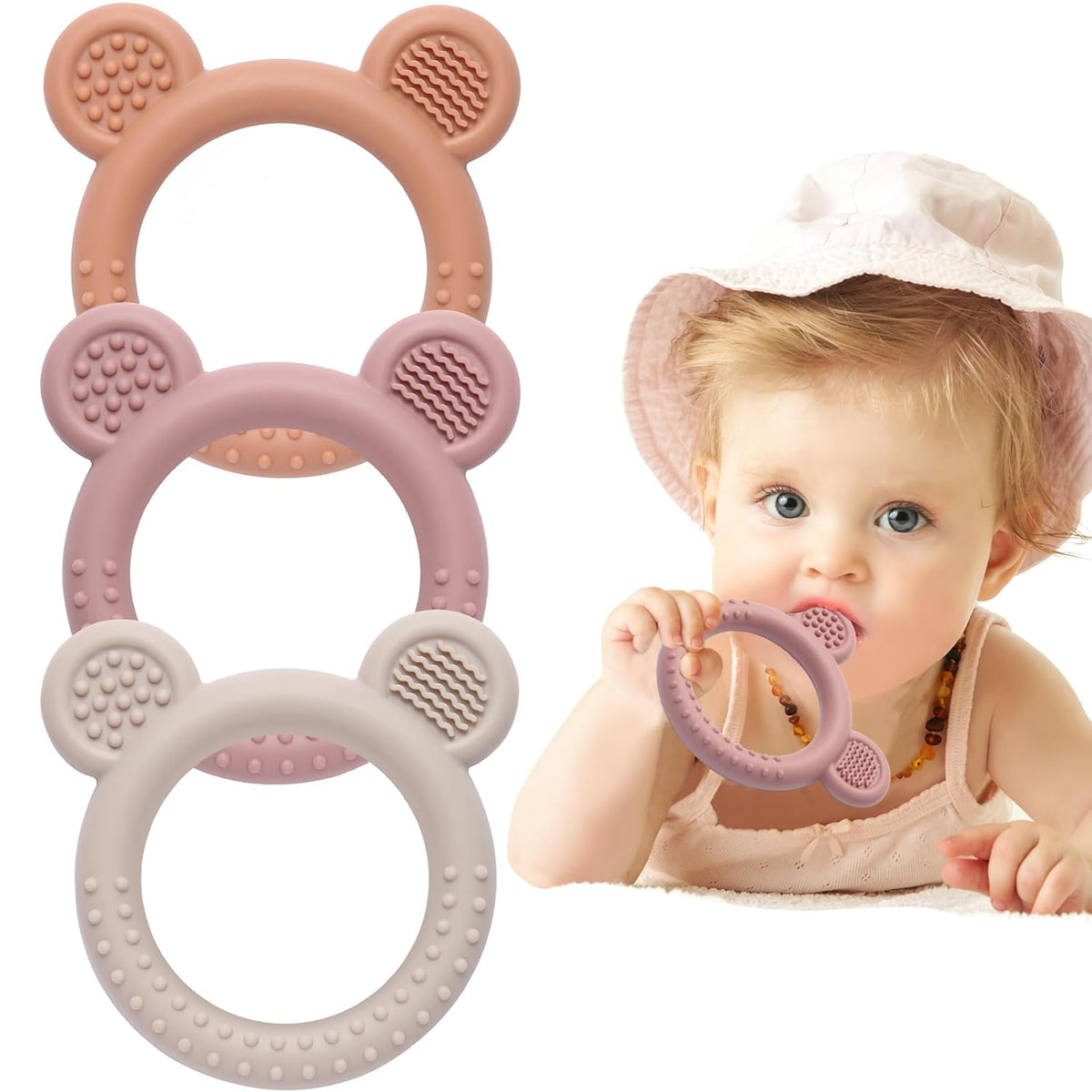Eascrozn Juguetes de dentición para bebés de 3-6 meses, mordedores...