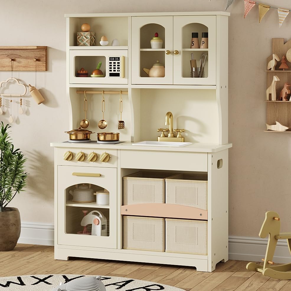 knoworld Cocina de Juego para Niños, Juego de Cocina de Madera con...
