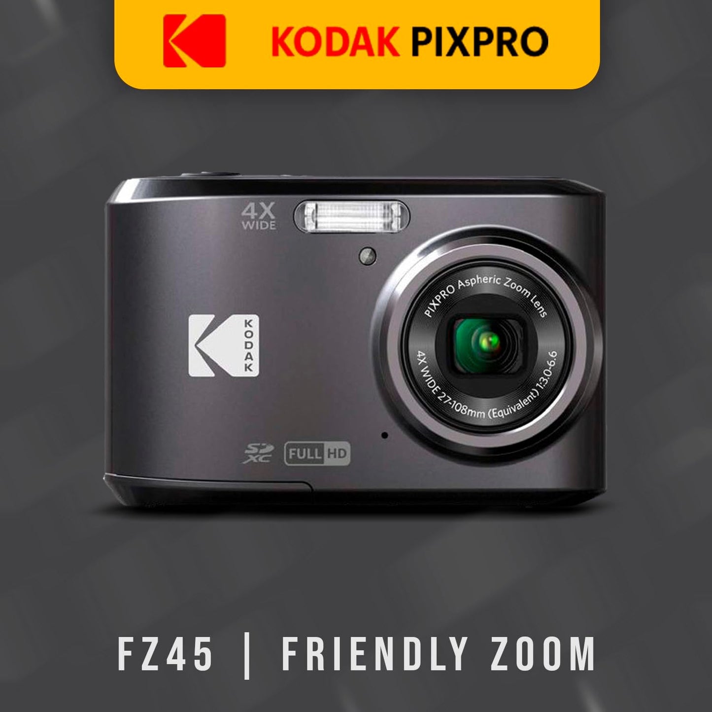 Kodak PIXPRO FZ45 Cámara digital (negro) Paquete | Tarjeta de memor...
