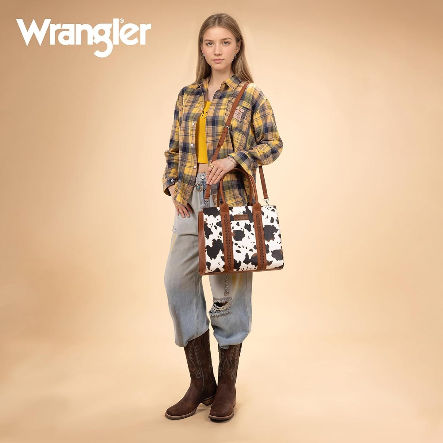 Montana West × Wrangler Bolsos tote grandes para mujer con asa supe...