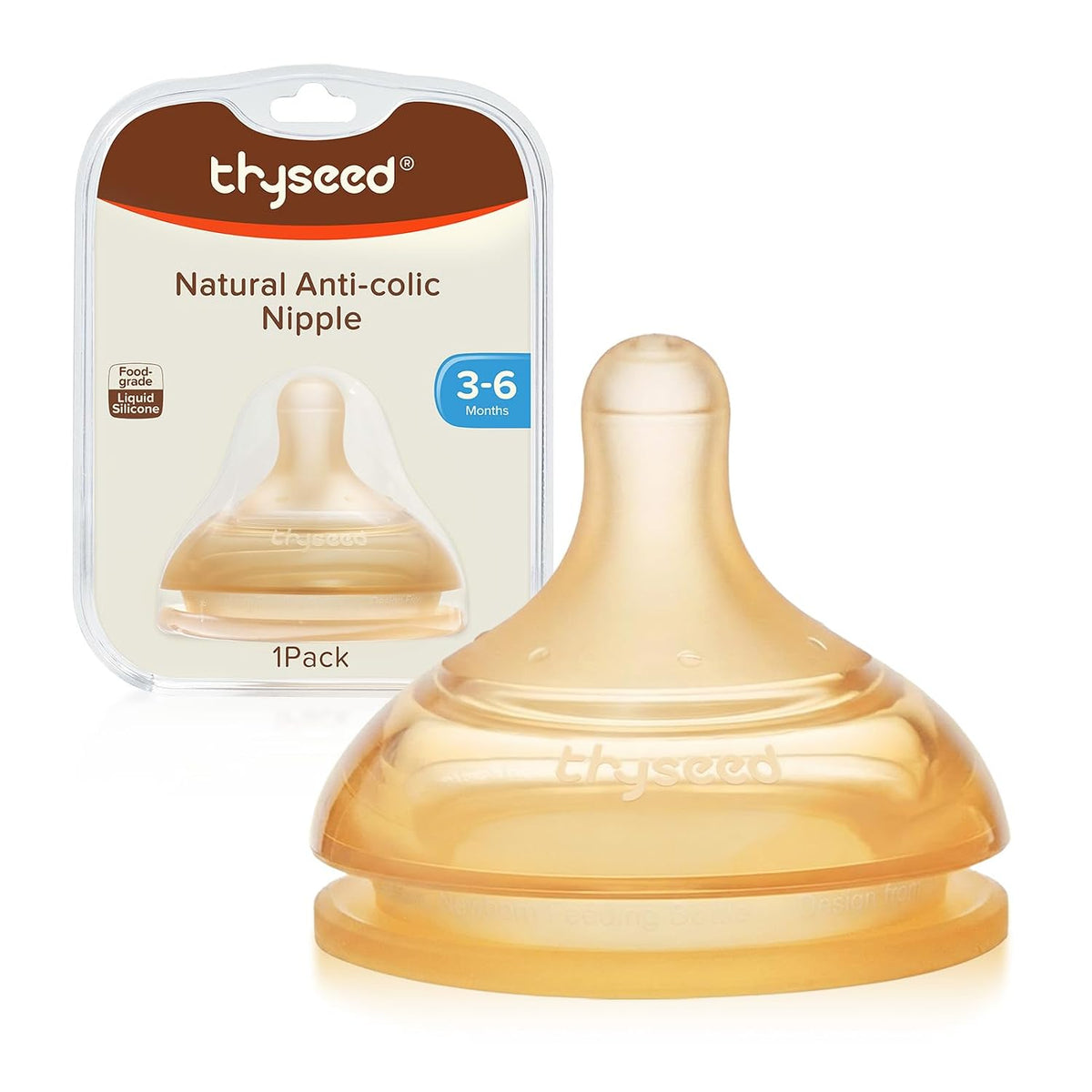 Thyseed Botella Natural Anticólica de Reemplazo 8 Onzas 3+ Meses