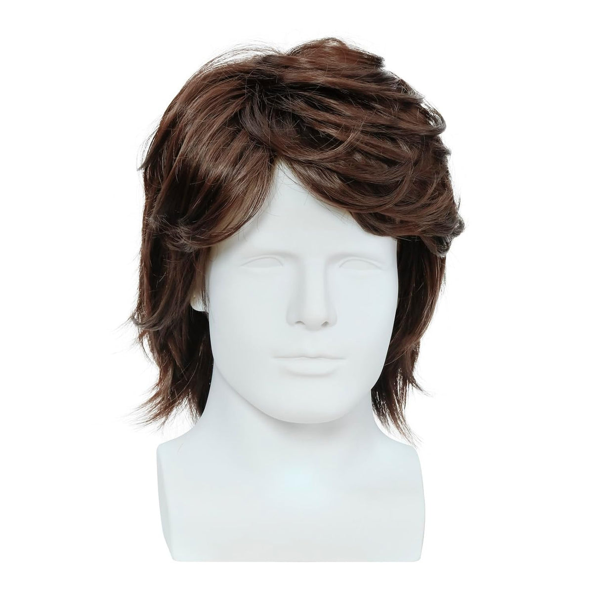 incohair Peluca de cabello sintético para hombre, de color marrón o...