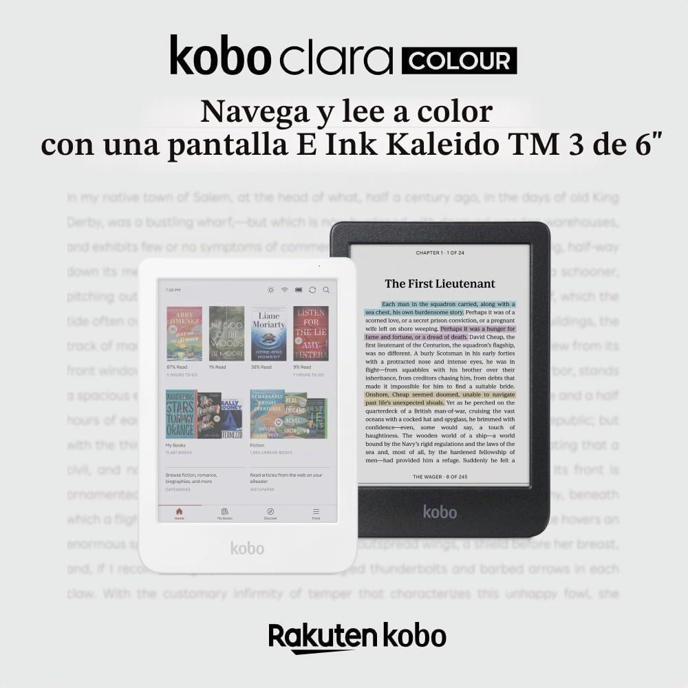 Kobo Clara Colour | Lector electrónico a color | Pantalla Kaleido™...