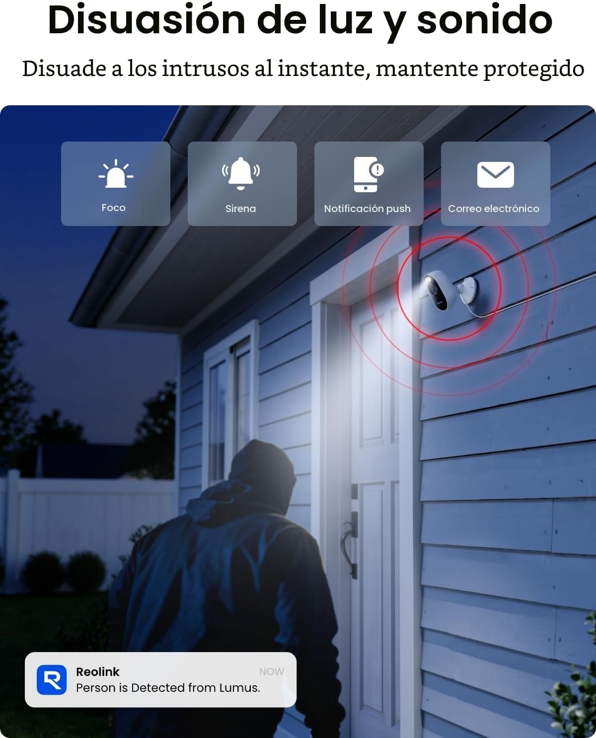 REOLINK Cámara de seguridad Lumus 2K 4MP para exteriores, cámara Wi...
