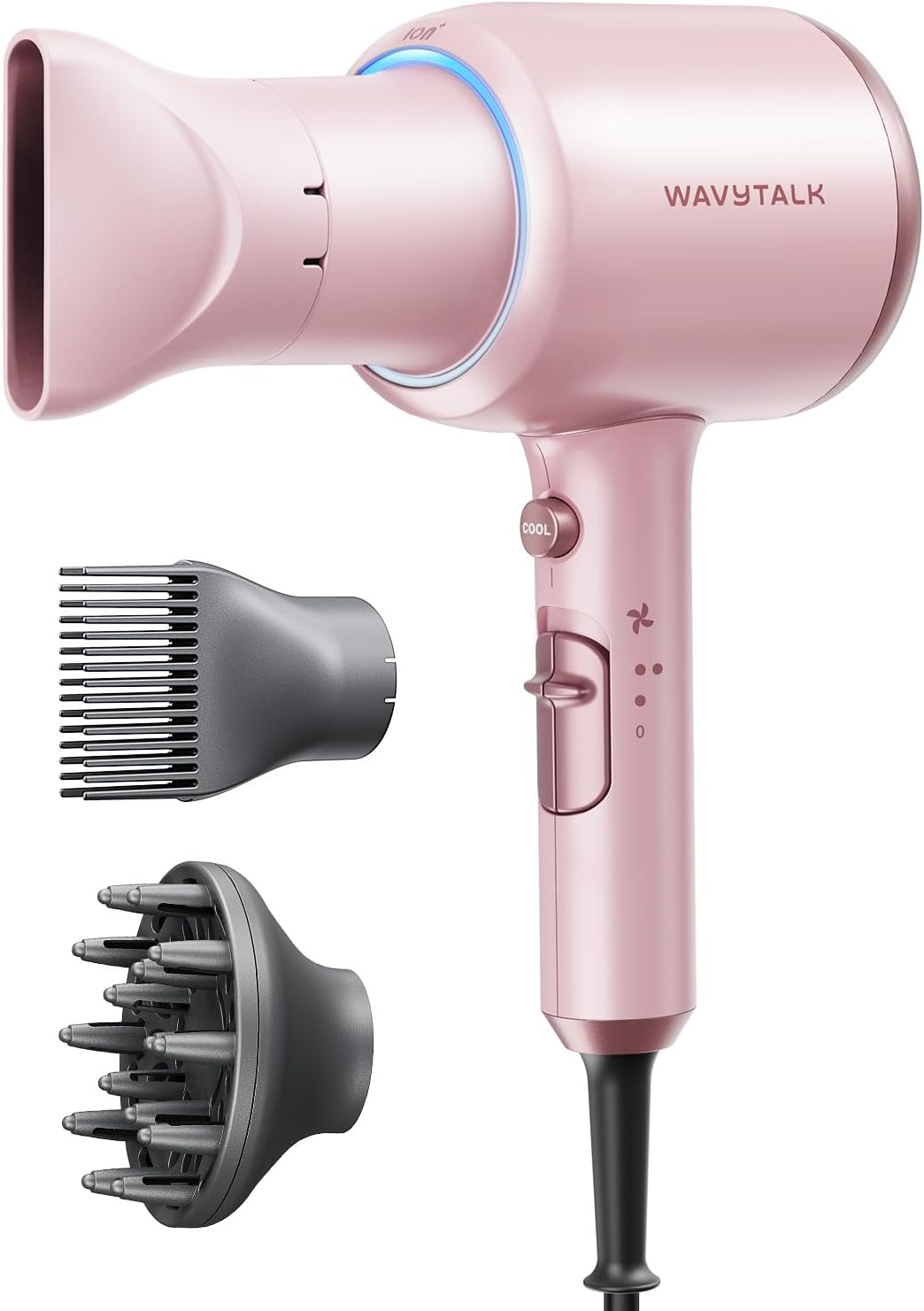 Wavytalk - Secador de pelo iónico soplado con difusor para cabello...