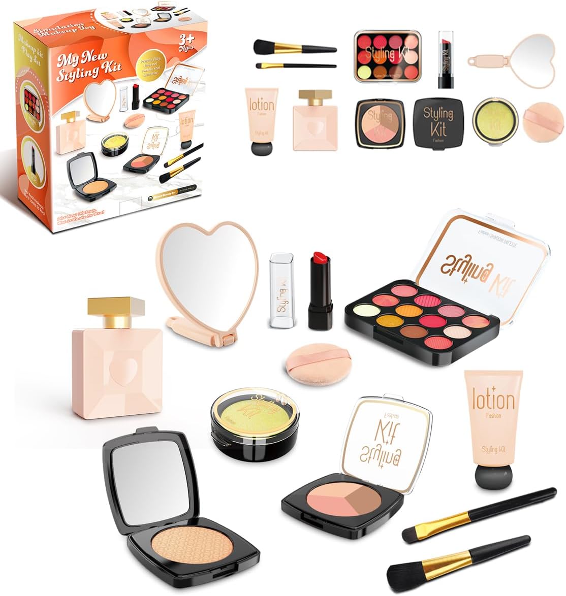 Kits de maquillaje falso para niñas, juguetes de maquillaje de simu...