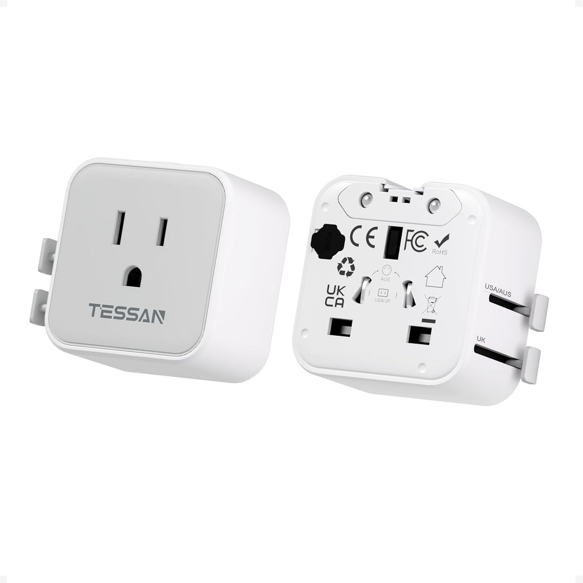 TESSAN Paquete de 2 adaptadores universales de viaje, adaptador de...