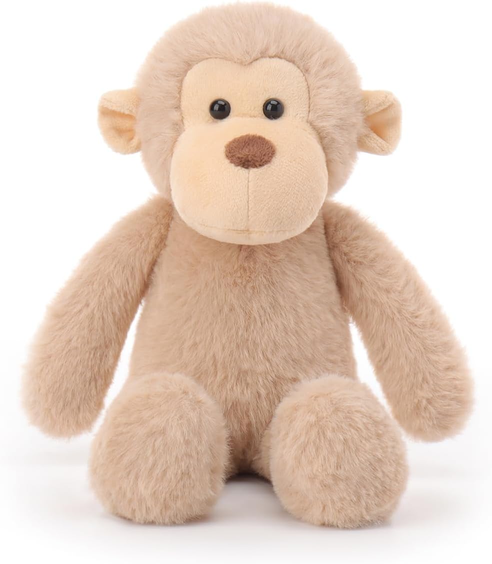 Apricot Lamb Juguetes de peluche suaves de mono marrón claro de 7 p...